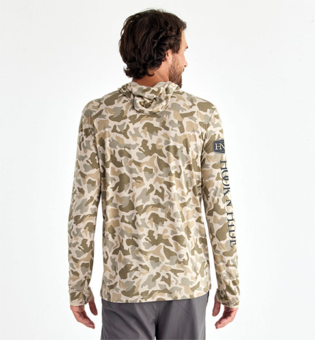 Lightweight Longsleeve Bamboo Hoody (Barrier Island Camouflage)