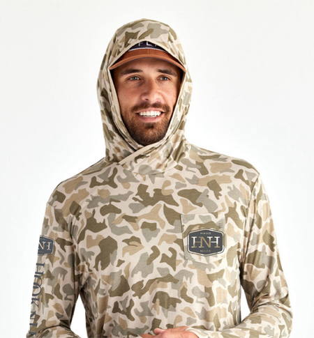 Lightweight Longsleeve Bamboo Hoody (Barrier Island Camouflage)