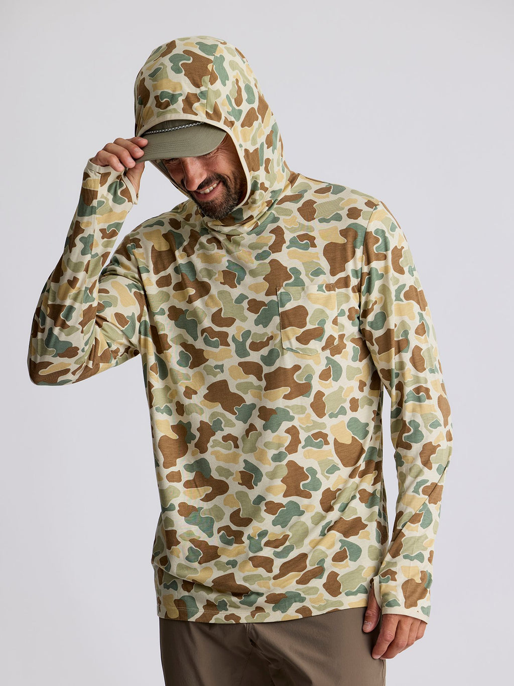 Lightweight Longsleeve Bamboo Hoody (Vintage Camo)