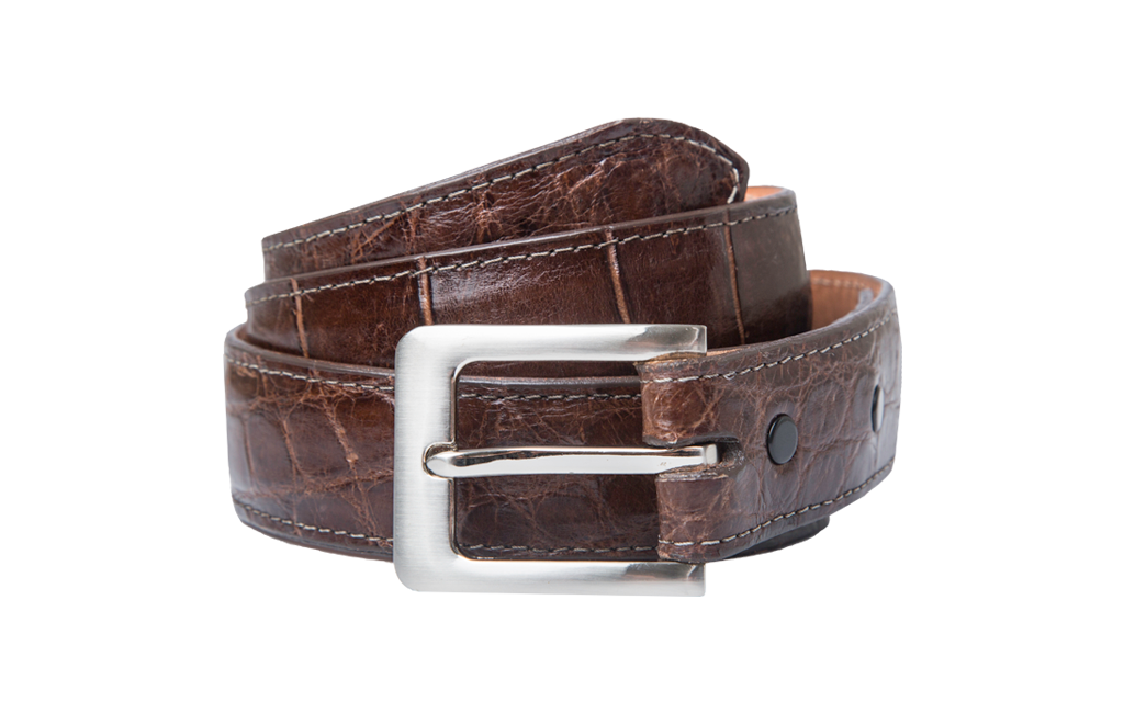 Coffee Alligator Strap HookNHide Belt Buckle Bottle Opener