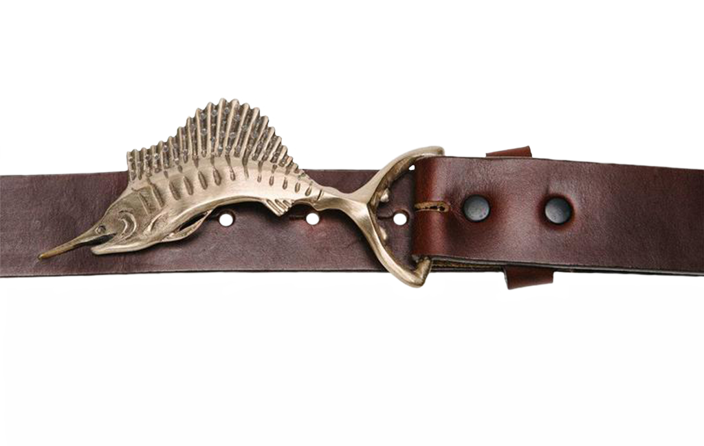 bronze fish hook belt buckle Sailfish | HookNHide